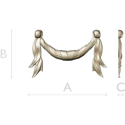 Baroque Ribbon Swag STL 3D Model for CNC
