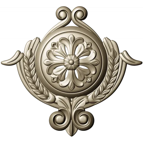 Рельефный медальон с розеткой и лавровым венком (STL для ЧПУ)