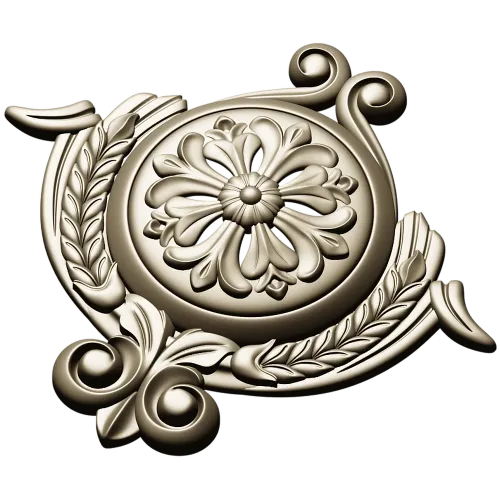 Рельефный медальон с розеткой и лавровым венком (STL для ЧПУ)