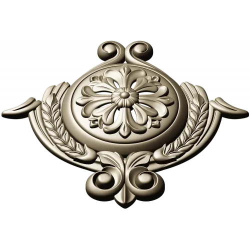 Рельефный медальон с розеткой и лавровым венком (STL для ЧПУ)