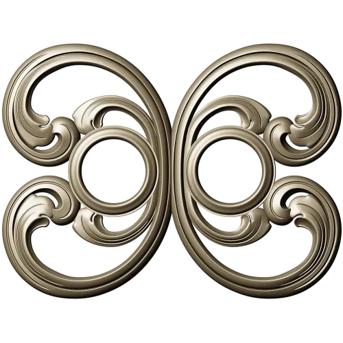 Baroque Twin-Scroll Applique STL for CNC