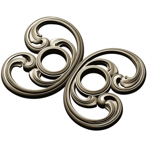 Baroque Twin-Scroll Applique STL for CNC