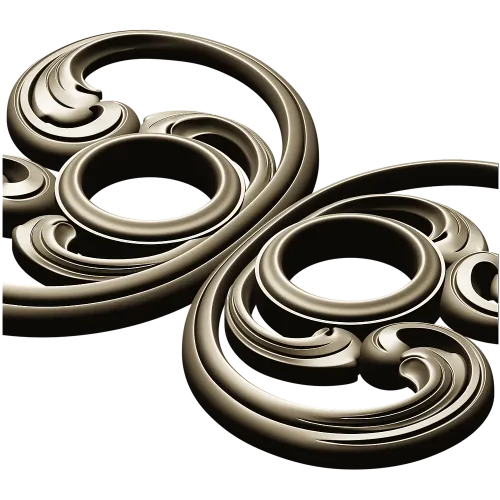 Baroque Twin-Scroll Applique STL for CNC