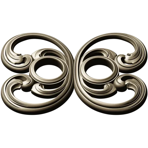 Baroque Twin-Scroll Applique STL for CNC