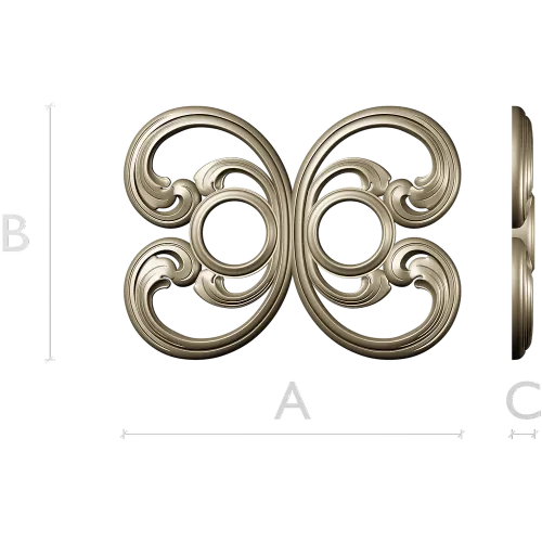 Baroque Twin-Scroll Applique STL for CNC
