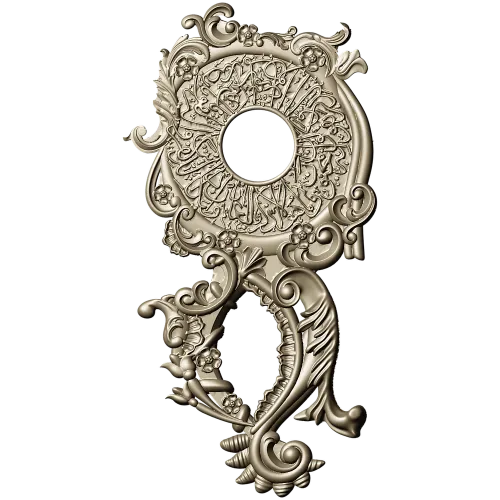 Baroque Rosette Applique STL for CNC