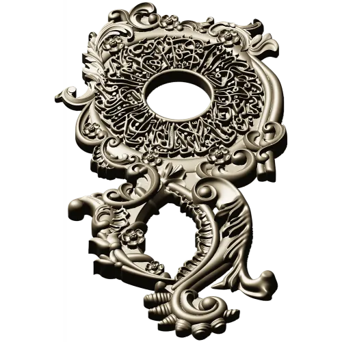 Baroque Rosette Applique STL for CNC