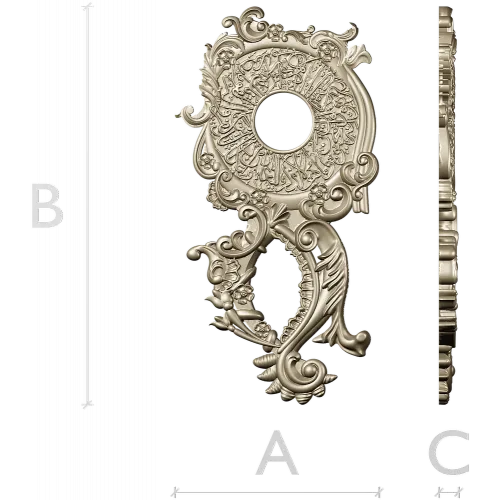 Baroque Rosette Applique STL for CNC