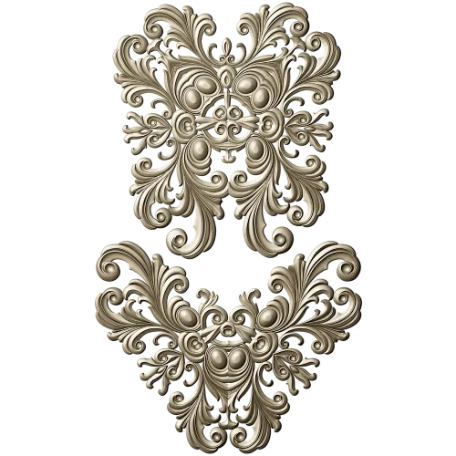 Baroque Acanthus Cartouche - High-Relief STL Model for CNC
