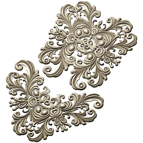 Baroque Acanthus Cartouche - High-Relief STL Model for CNC