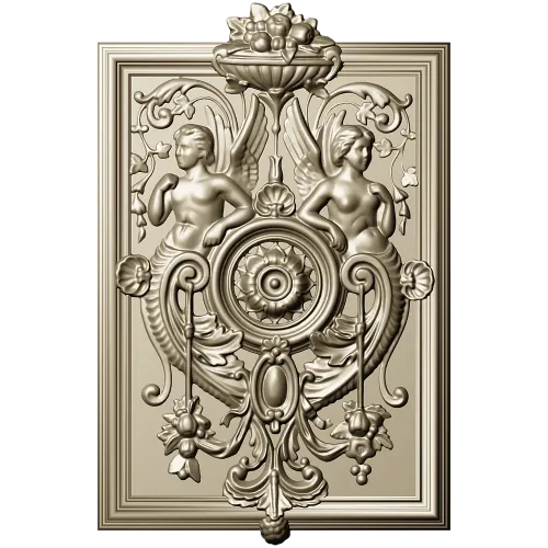 Cherubic Medallion Relief STL