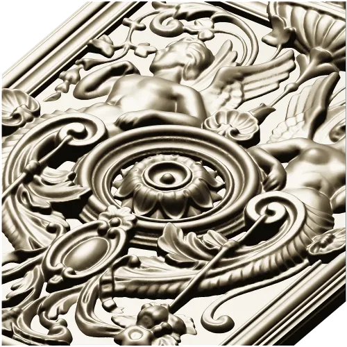 Cherubic Medallion Relief STL
