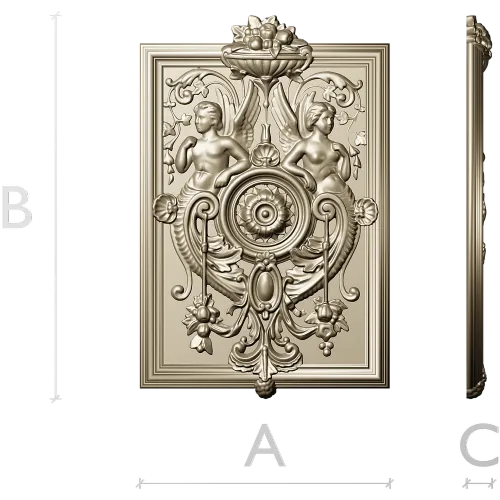 Cherubic Medallion Relief STL
