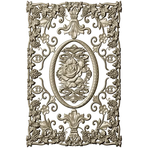 Rose Medallion Vine Panel - STL 3D model for CNC milling