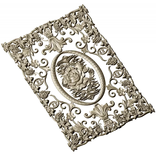 Rose Medallion Vine Panel - STL 3D model for CNC milling
