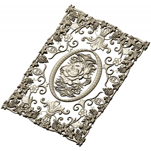 Rose Medallion Vine Panel - STL 3D model for CNC milling