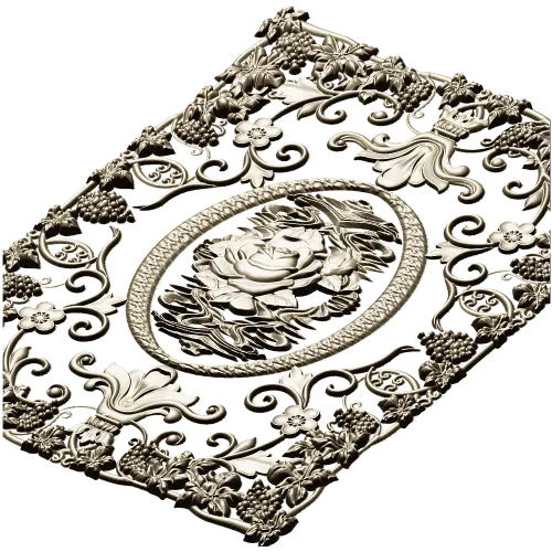 Rose Medallion Vine Panel - STL 3D model for CNC milling