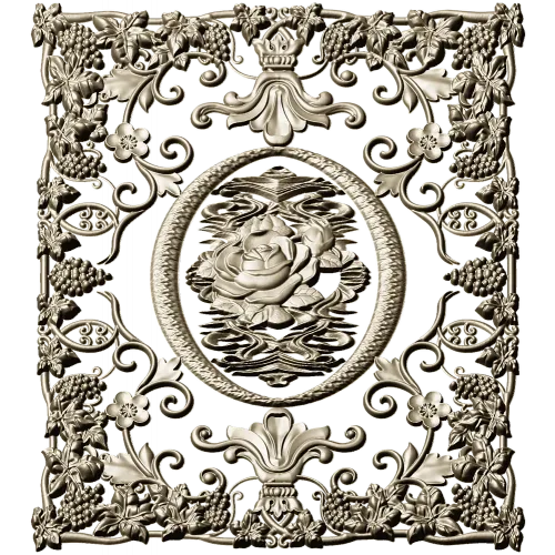Rose Medallion Vine Panel - STL 3D model for CNC milling