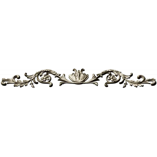 Rococo Floral Scroll STL for CNC - High-Relief 3D Model