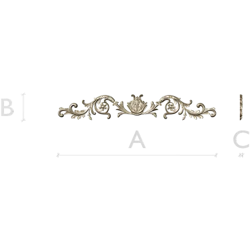 Rococo Floral Scroll STL for CNC - High-Relief 3D Model