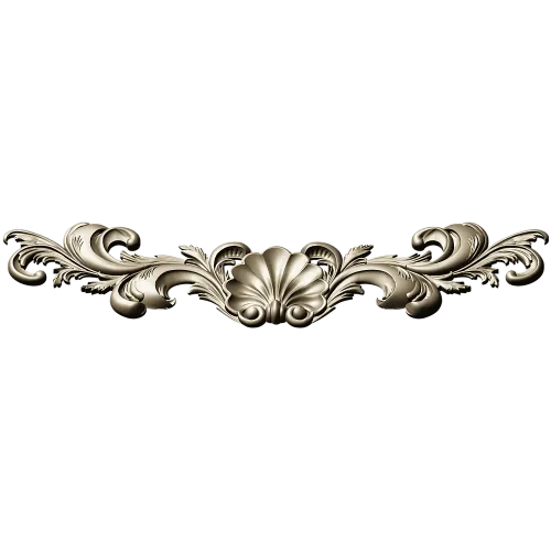 Shell & Acanthus Horizontal Applique STL 3D Model for CNC
