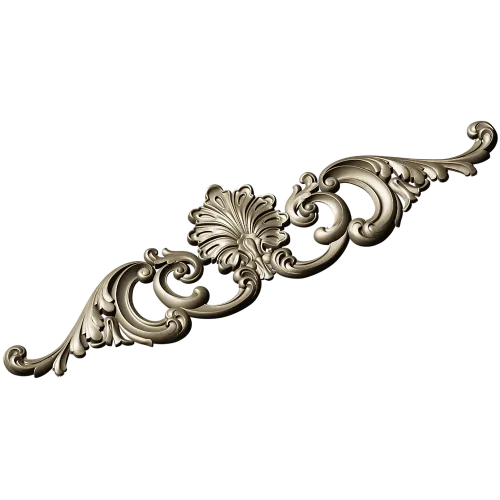 Baroque Shell & Acanthus Central Ornament STL for CNC