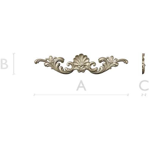 Shell Rocaille Applique - 3D STL model for CNC milling
