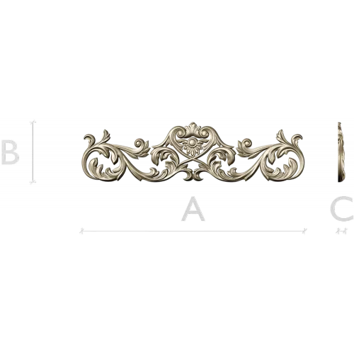Картуш Элеганс - stl модель декора для ЧПУ
