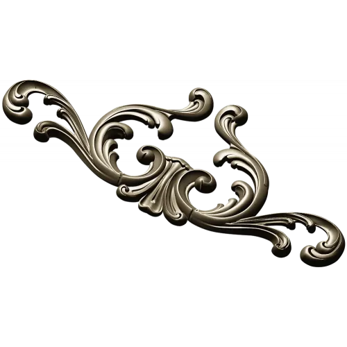 Rococo Acanthus Cartouche STL 3D model for CNC