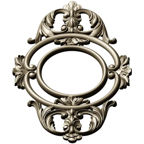 Baroque Acanthus Medallion - STL 3D model for CNC