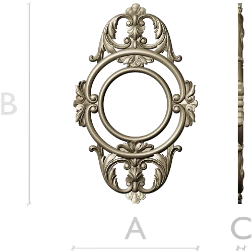 Baroque Acanthus Medallion - STL 3D model for CNC