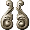 Acanthus Scroll Applique STL - high-relief 3D model for CNC