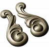 Acanthus Scroll Applique STL - high-relief 3D model for CNC
