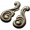 Acanthus Scroll Applique STL - high-relief 3D model for CNC