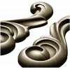 Acanthus Scroll Applique STL - high-relief 3D model for CNC