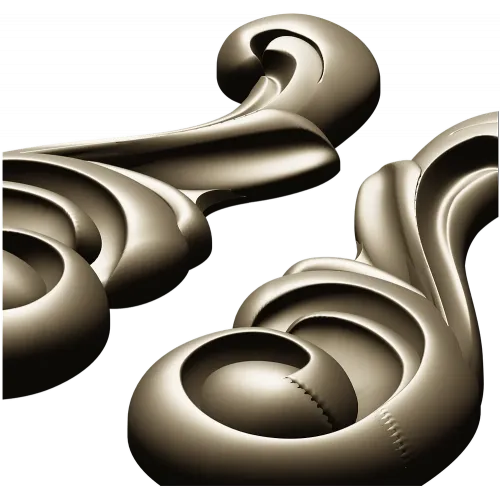 Acanthus Scroll Applique STL - high-relief 3D model for CNC