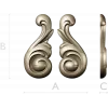 Acanthus Scroll Applique STL - high-relief 3D model for CNC