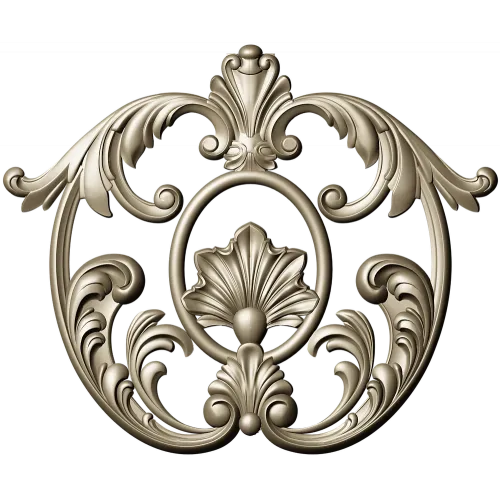 Baroque Shell Cartouche - STL 3D Model for CNC