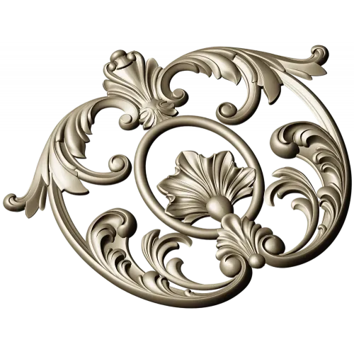 Baroque Shell Cartouche - STL 3D Model for CNC