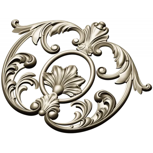 Baroque Shell Cartouche - STL 3D Model for CNC