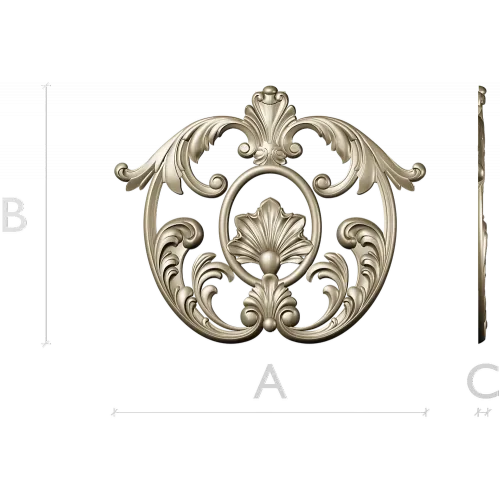 Baroque Shell Cartouche - STL 3D Model for CNC