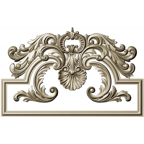Rococo Acanthus Pediment STL for CNC milling
