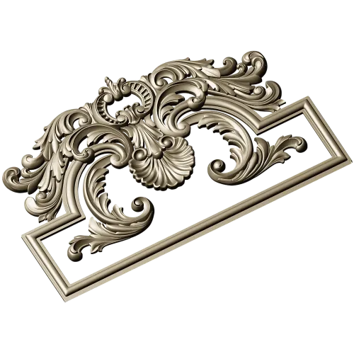Rococo Acanthus Pediment STL for CNC milling