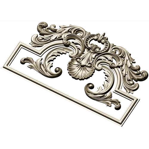 Rococo Acanthus Pediment STL for CNC milling