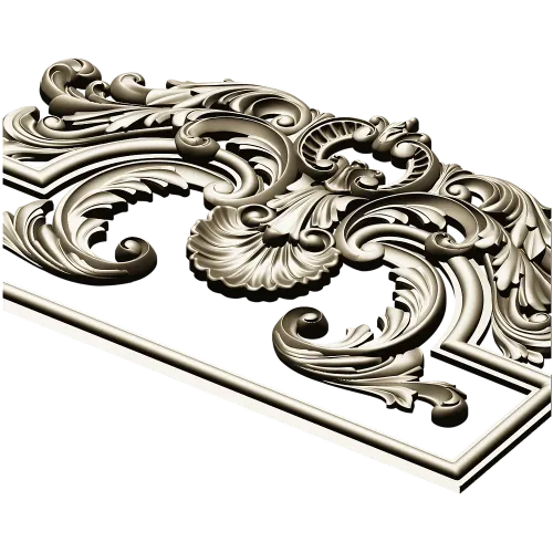 Rococo Acanthus Pediment STL for CNC milling