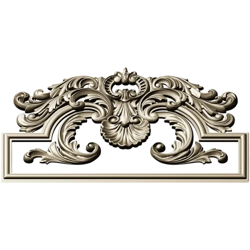 Rococo Acanthus Pediment STL for CNC milling