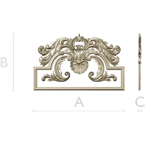 Rococo Acanthus Pediment STL for CNC milling