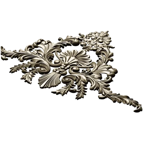 Aurielle Acanthus Cartouche - STL 3D model for CNC