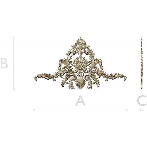 Aurielle Acanthus Cartouche - STL 3D model for CNC