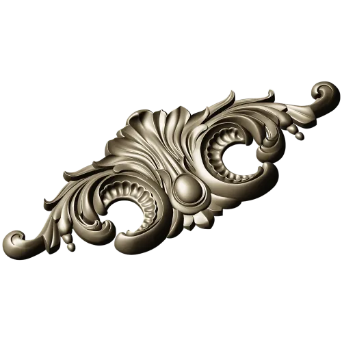 Baroque Acanthus Cartouche - STL 3D Model for CNC Router